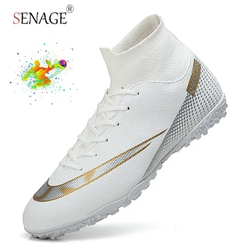 Профессиональная футбольная обувь SENAGE, мужские футбольные бутсы AG/TF с высокими щиколотками, сверхлегкие бутсы для футзала для мальчиков, кроссовки