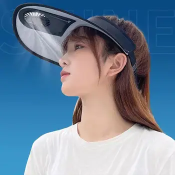 Солнцезащитная шляпа из практичного полиэстера с широкими полями для кемпинга на открытом воздухе с 3-скоростным вентилятором для мужчин