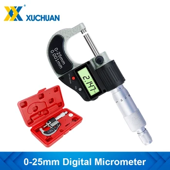 Цифровой микрометр 0-25 мм Штангенциркуль 0,001 мм Электронный Внешний микрометр Хромированный штангенциркуль Измерительные инструменты