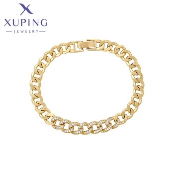 Ювелирные изделия Xuping Новое поступление Модный браслет светло-золотого цвета для женщин в подарок X000682595